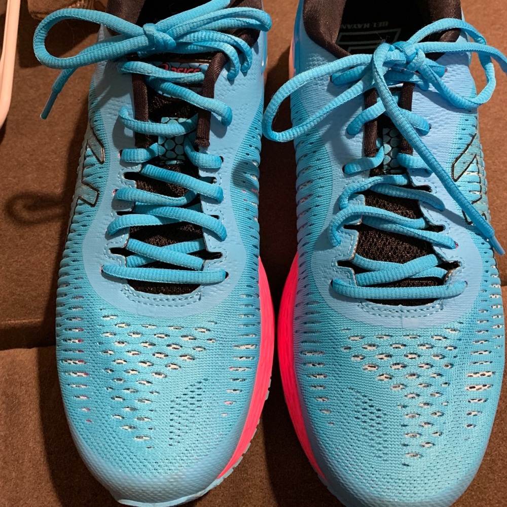 Neon Blue & Pink ASICS Kayano 25 Gel Running Shoe